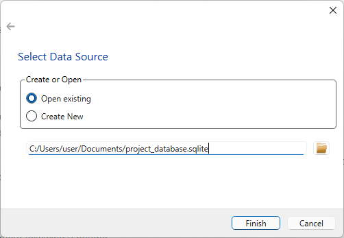 Project Selection Dialog